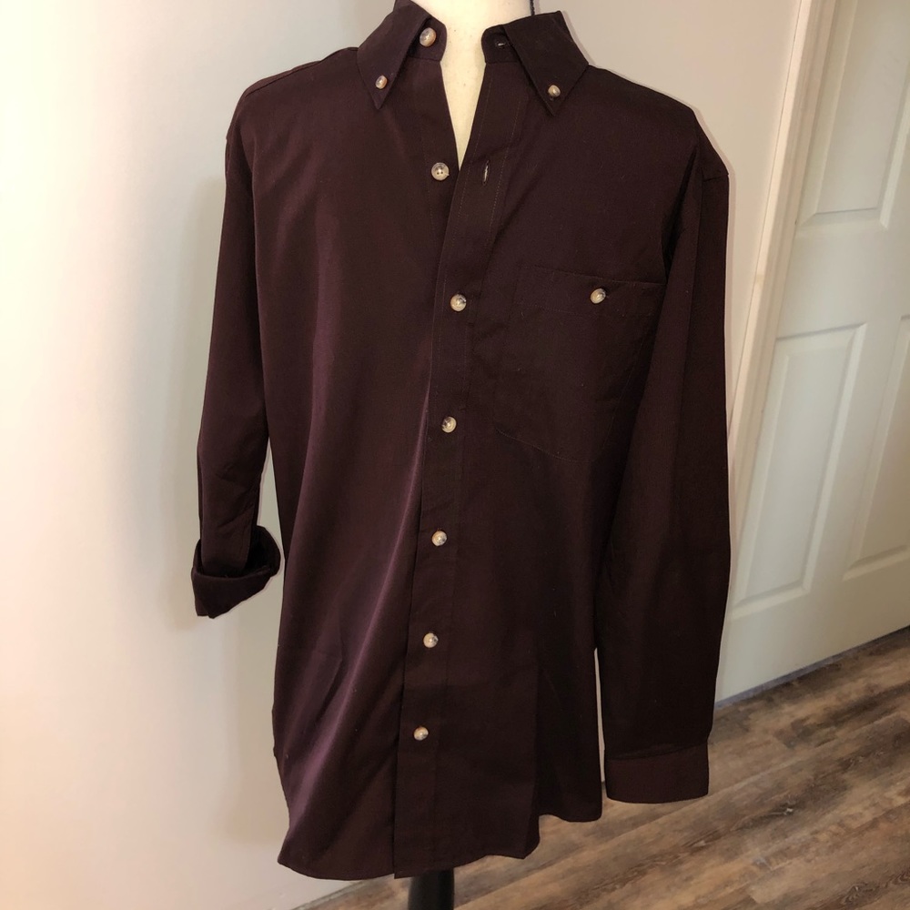 NWT! Backpacker men’s burgundy dress shirt Sz S